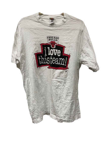 Vintage Chicago Bulls White T-Shirt X-Large