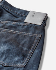Men's New Manual Printed Denim Pants Indigo