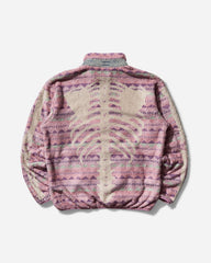 Men's Ashland Stripe & Bone Fleece Zip Jacket Pink