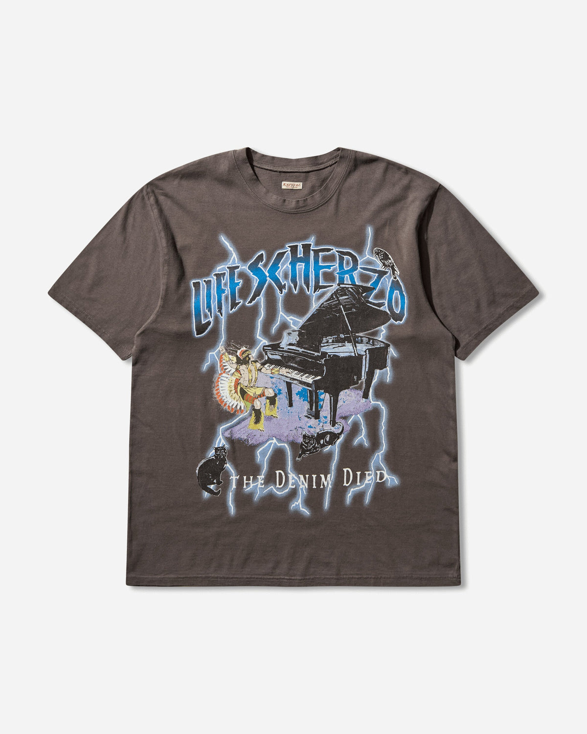 Men's 20/-Jersey Crew T-Shirt (Lightning Piano) Ink Black