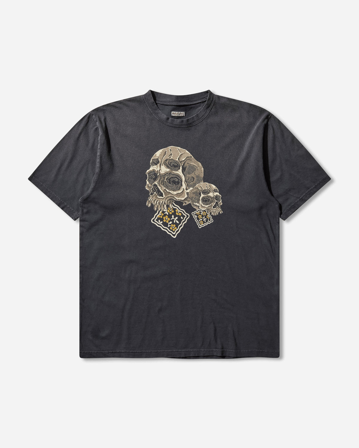 Men's 20/-Jersey Crew T-Shirt (Peckish Rain Skull) Black