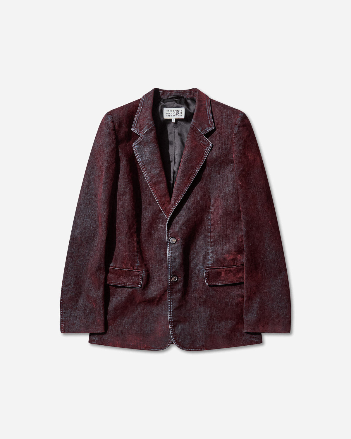 Men's Flocked Denim Suit Jacket Bordeaux