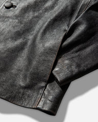 Men's Distressed Leather Jacket Black