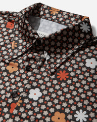 Men's Floral Polo Shirt Black / Red