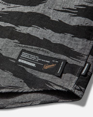 Men's Camo Pattern Chambray Longsleeve Shirt Black