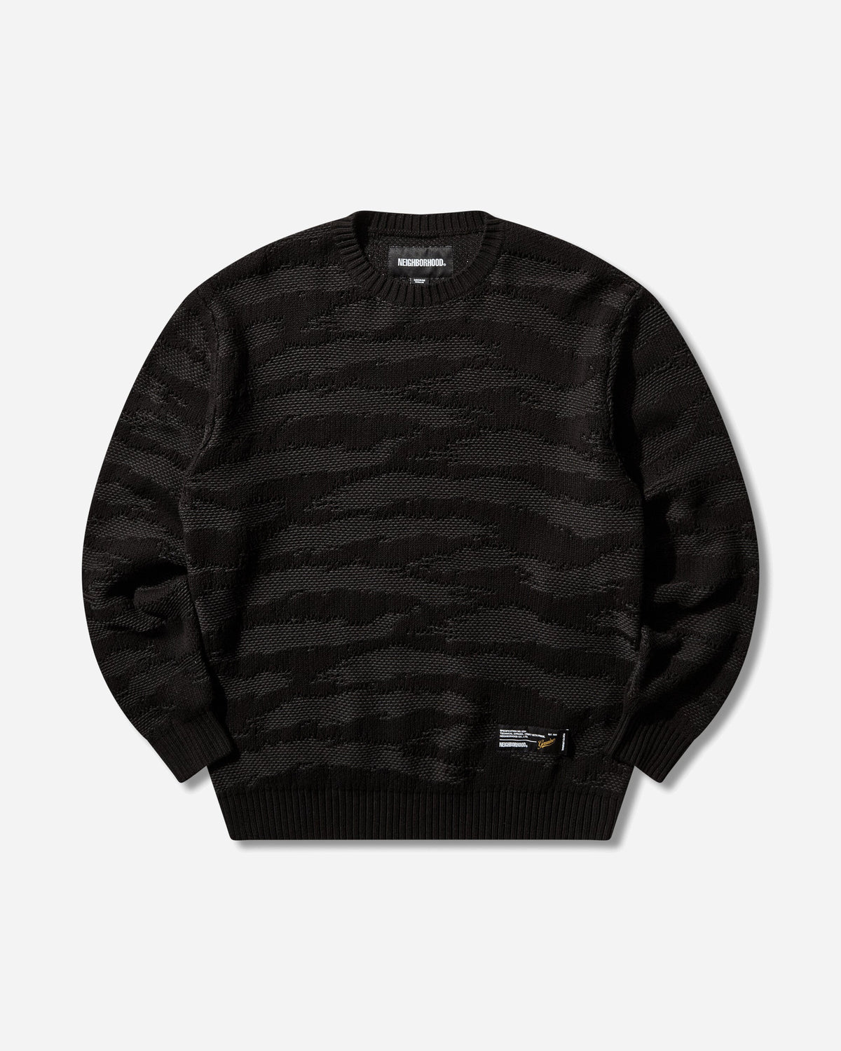 Men's Camo Pattern Crewneck Sweater Black