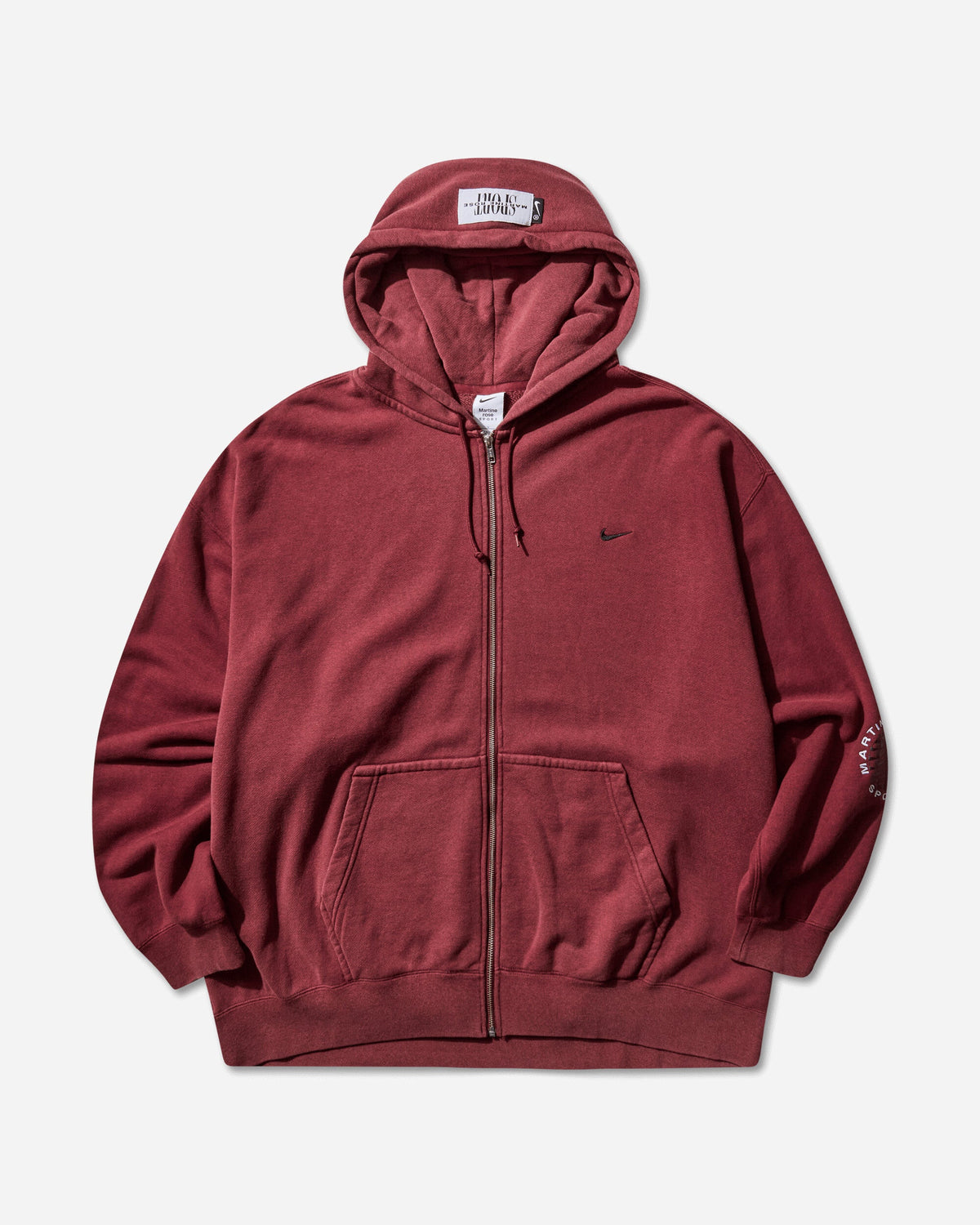 Men's Martine Rose Full-Zip Hoodie Team Crimson