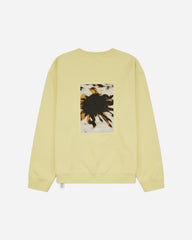 Men's Landart 02 Print Loose Fit Crewneck Sweatshirt Light Yellow
