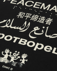 Men's Languages Print Loose Fit Hoodie Black