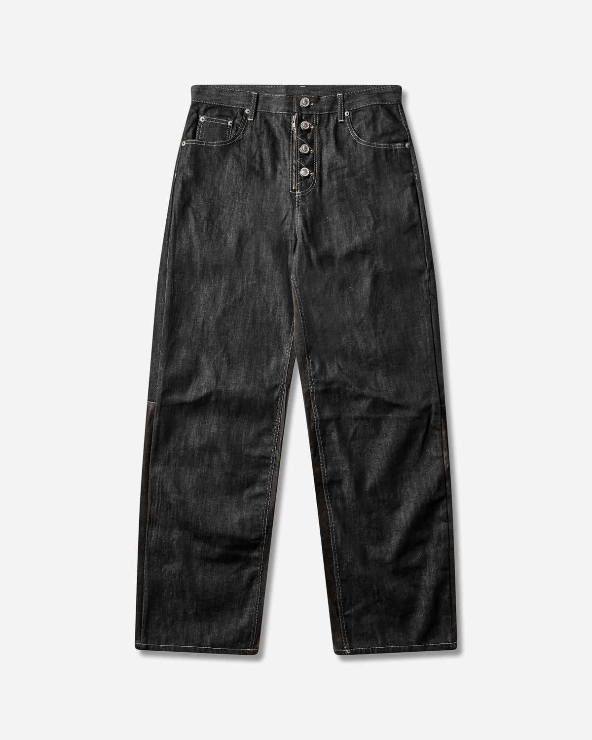 Men's Paneled Hybrid Denim Pants Indigo / Leather