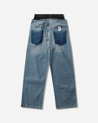 Loose Fit Waistband Denim Jeans Blue