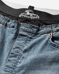 Loose Fit Waistband Denim Jeans Blue