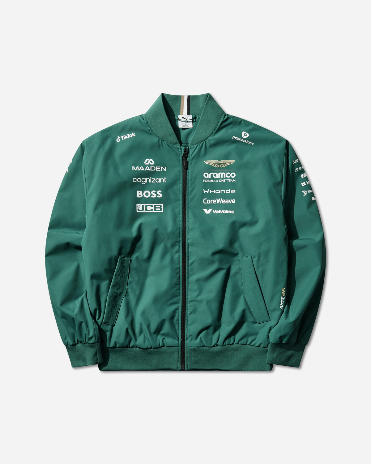 Men's ASTON MARTIN ARAMCO F1 TEAM Replica Bomber Jacket Green Lux