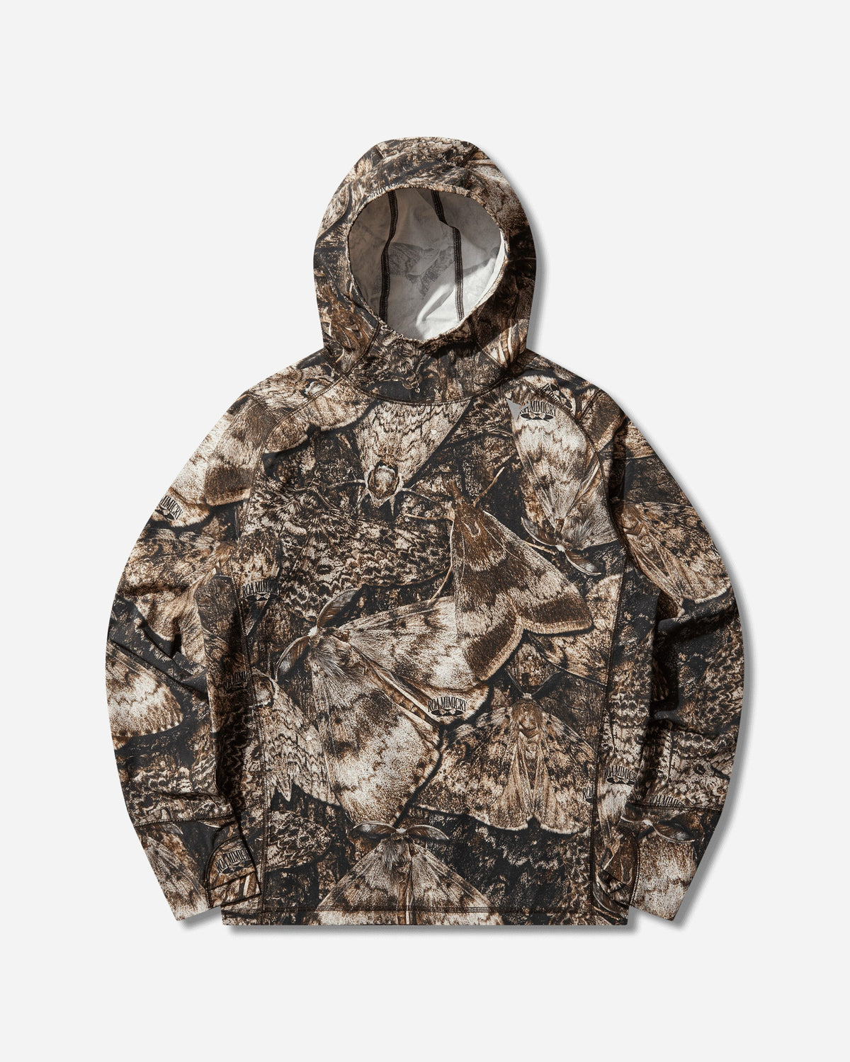 Men's Lio UPF 50+ Baselayer Moth Print Long Sleeve Hoodie Brown