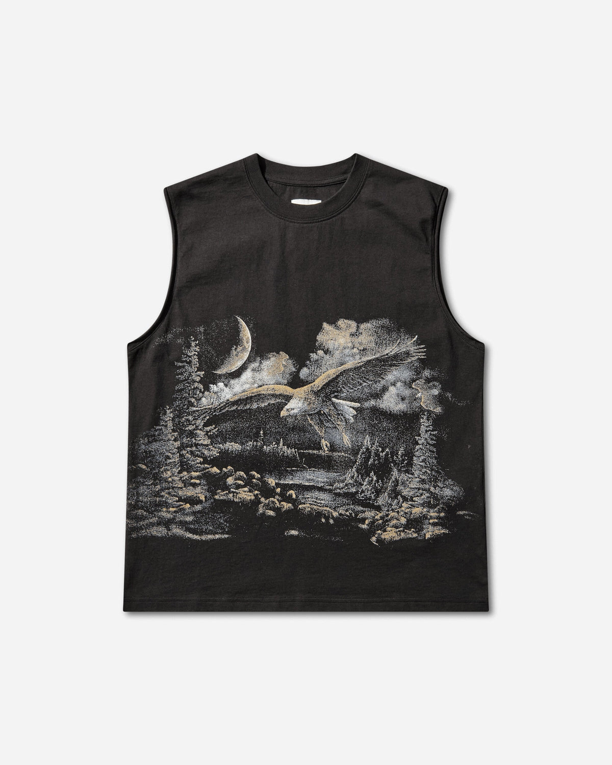 Men's Fai Sleeveless T-Shirt Washed Black