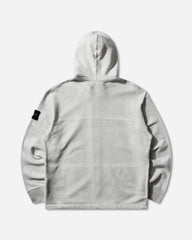 Men's Organic Cotton Fleece Reflective Garment Lamination Zip Hoodie Sky Blue