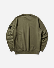 Men's Cotton Fleece Pocket Crewneck Sweatshirt Military Green