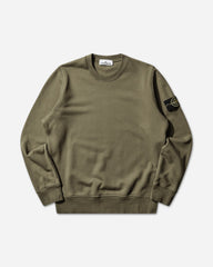 Men's Organic Cotton Fleece Crewneck Sweatshirt Military Green