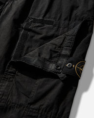 Men's Mercerised Organic Cotton Ripstop Cargo Pants Black