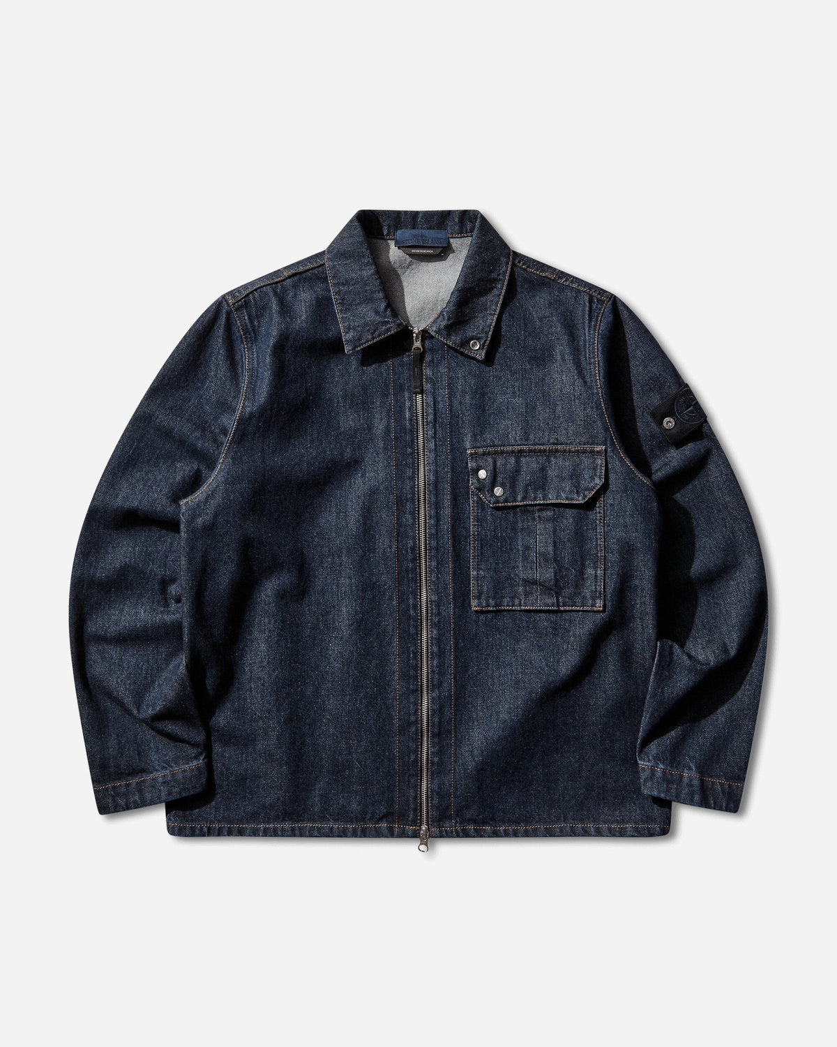 Men's Indigo Denim-Rinsed Overshirt Blue Rinse