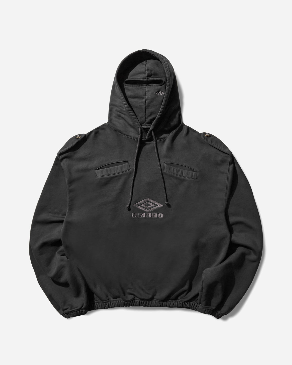 Medal Masked Hoodie Strong Wash Black
