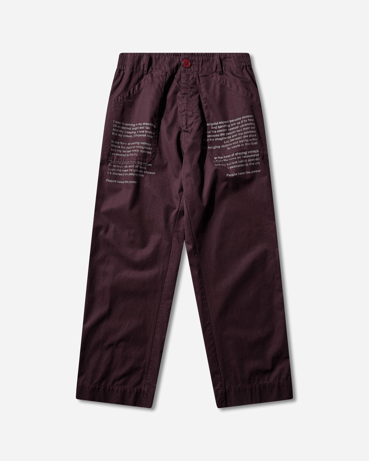 Men's People Have the Power Cotton Gabardine Pants Bordeaux