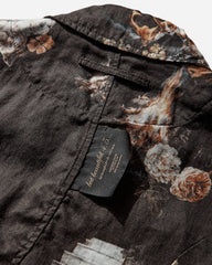 Men's Emma Bennett All-Over Print Linen Jacket Black