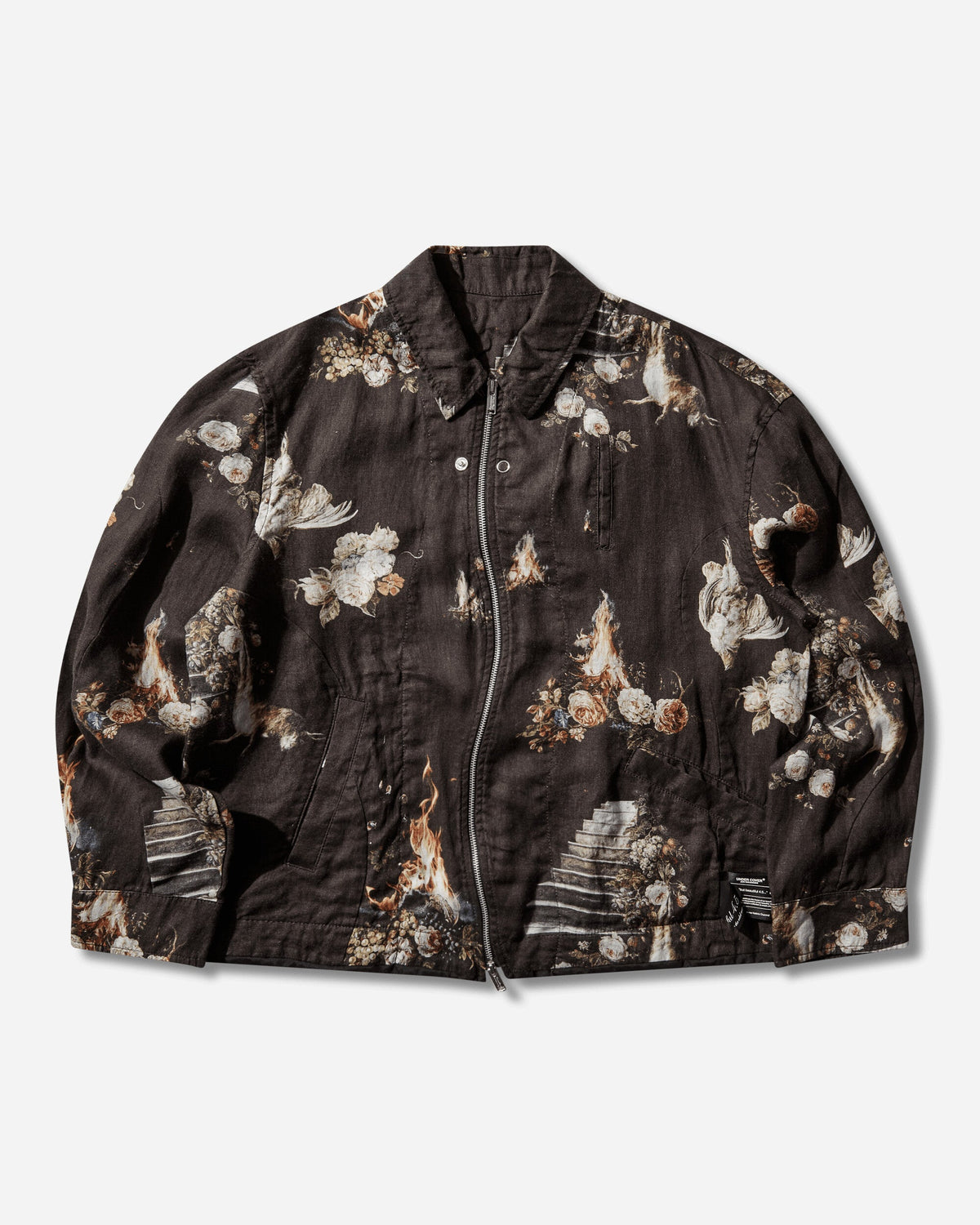 Men's Emma Bennett All-Over Print Linen Jacket Black