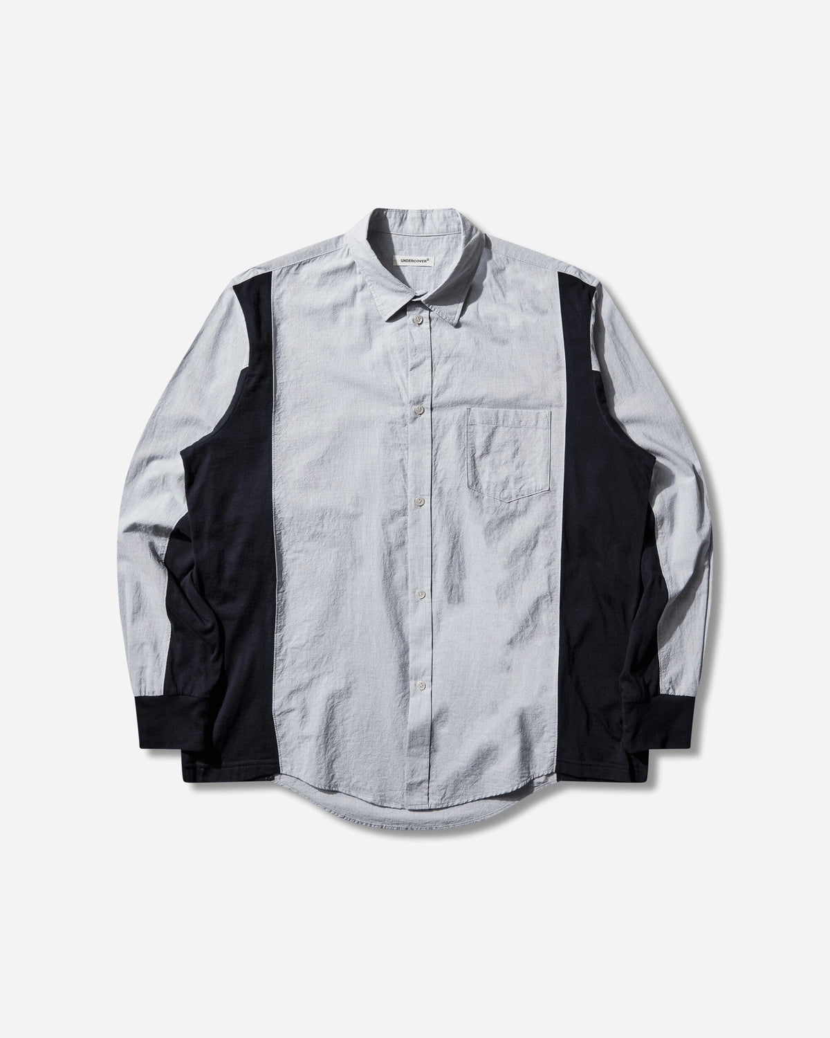 Men's Paneled Cotton Shirt Navy Stripe