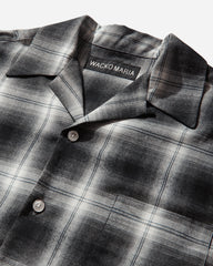 Men's Ombre Check Open Collar Longsleeve Shirt (Type-1) Grey