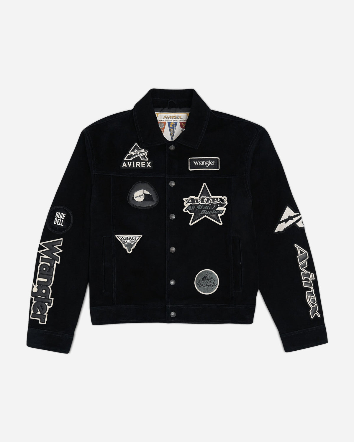 Men's Avirex Suede Trucker Jacket Black