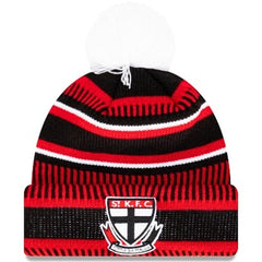 New Era Pom Knit Est Date Beanie St Kilda Saints - Black / Red