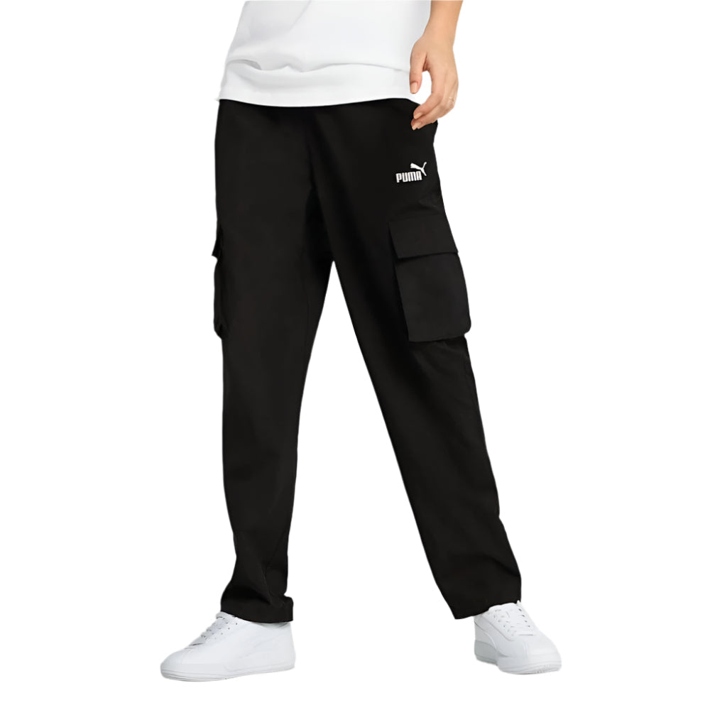 PUMA Women's ESSENTIALS No. 1 Logo Woven Cargo Pants - Black