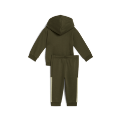Puma Infants Minicats Essentials Block Hooded Set - Dark Olive