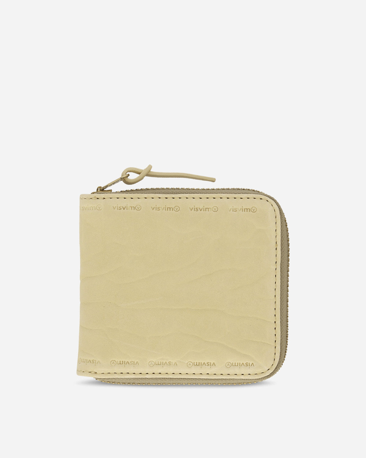 Leather Bi-Fold Wallet Beige